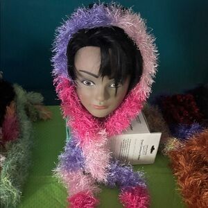 Colorful Fuzzy fun fur handmade  Scarf